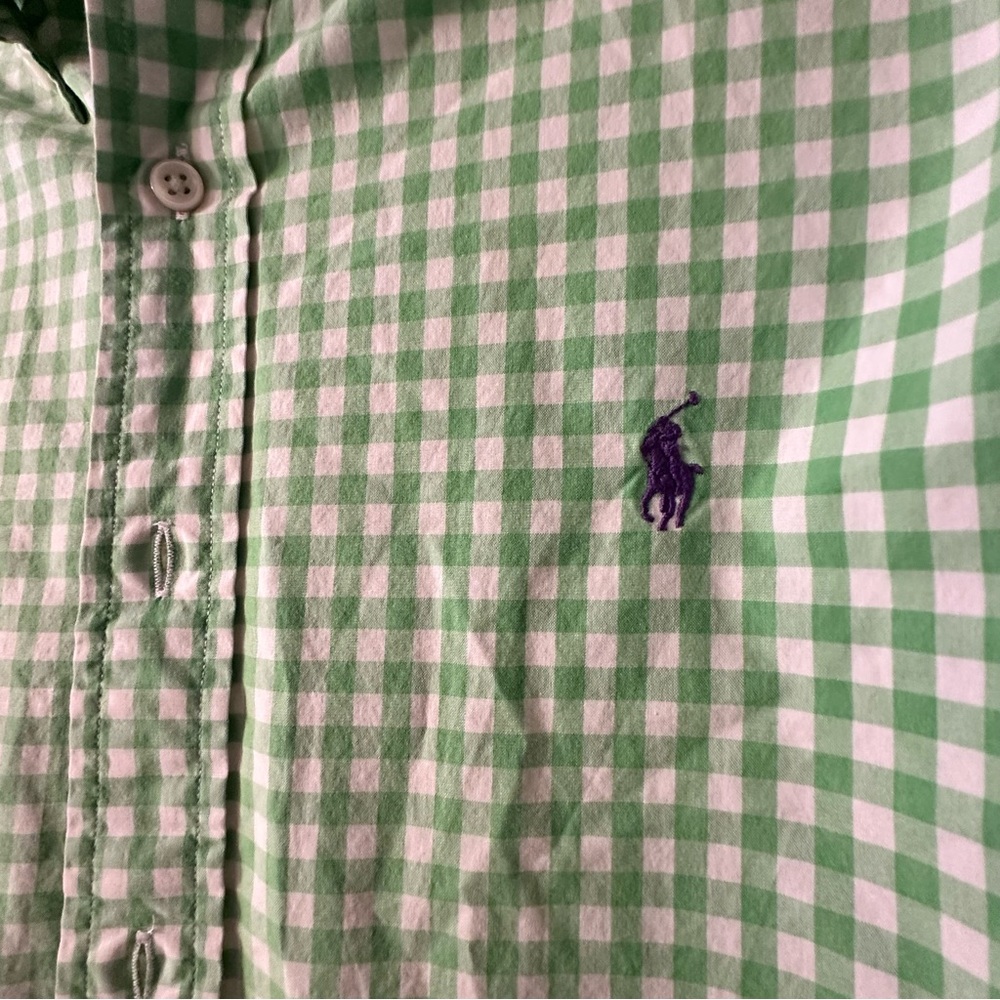 Ralph Lauren Green Checked Men's Button-Down Shirt Size Large - Picture 2 of 10